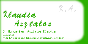 klaudia asztalos business card